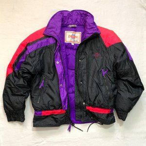 Edelweiss Skiwear Women's Ski Snow Puffer Jacket Down Insulated Size M Black